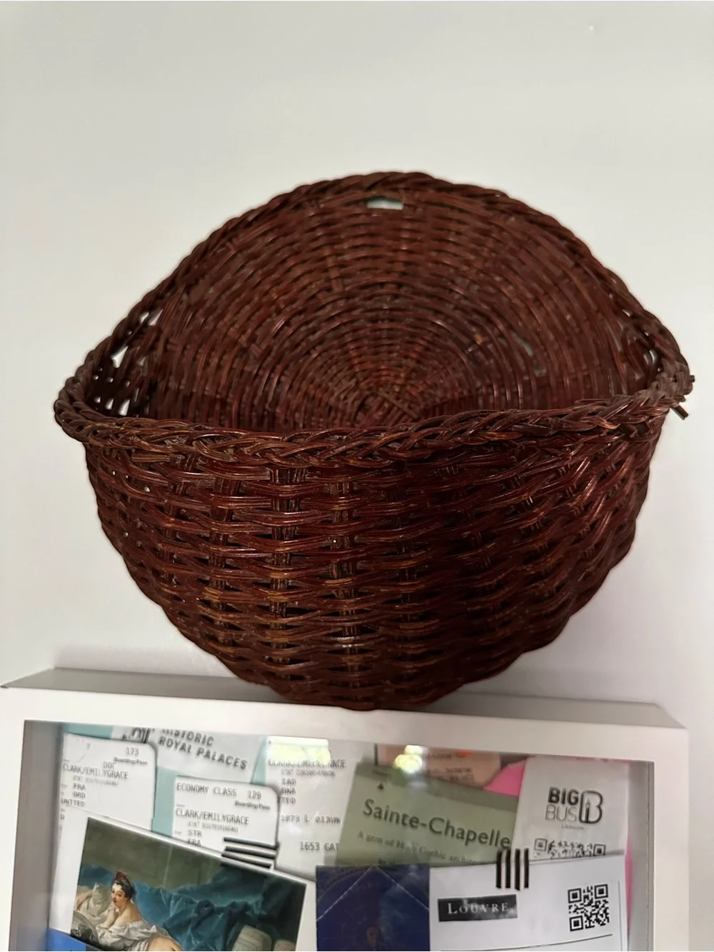 Woven Hanging Wall Basket - Dark Brown